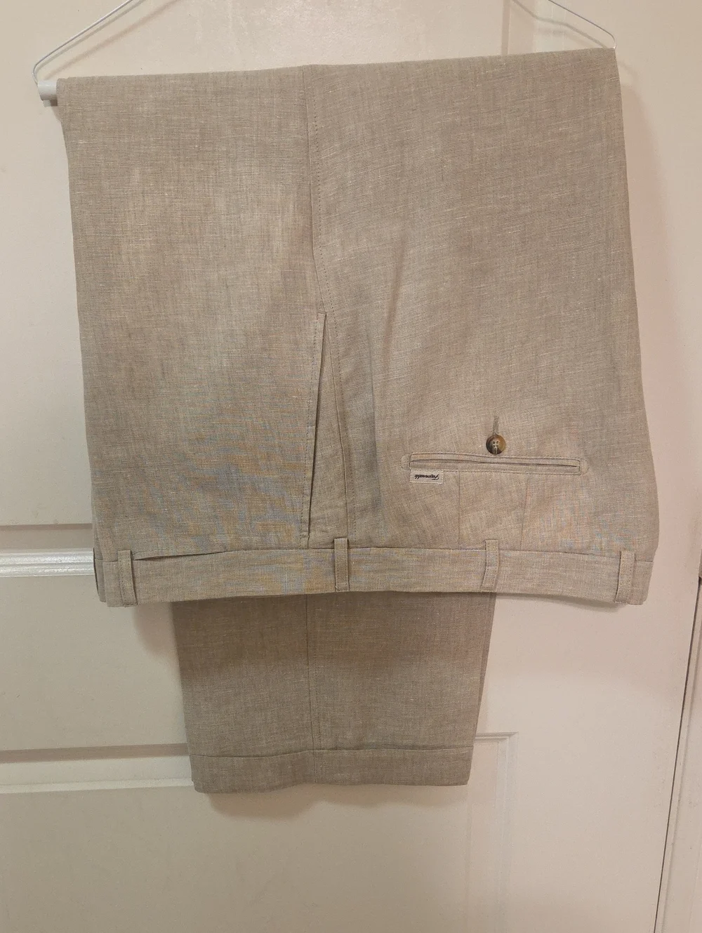Faconnable Men's Linen-Blend Dress Pants in Light Beige